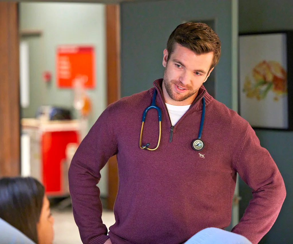 Tristan Gorey in a still from Home And Away starring as Dr. Levi Fowler