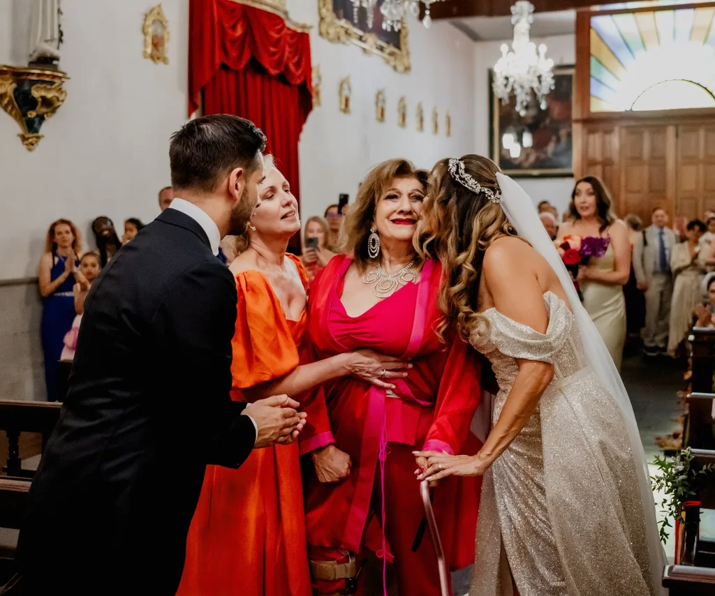 Maria Vanuti standing at the aisle on her daughter's wedding day.