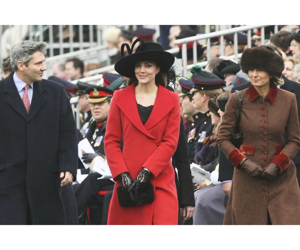 Catherine at a royal event with her parents during the early days of her romance with William.