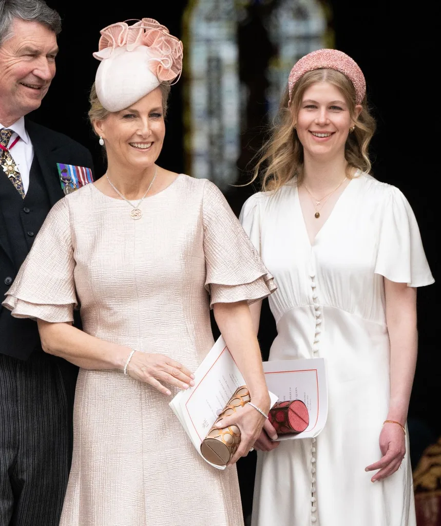 Lady Louise and Sophie Duchess of Edinburgh look exquisite in pink, smiling at the platinum jubilee in 2022