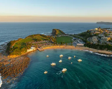 terrigal headland view at sunset