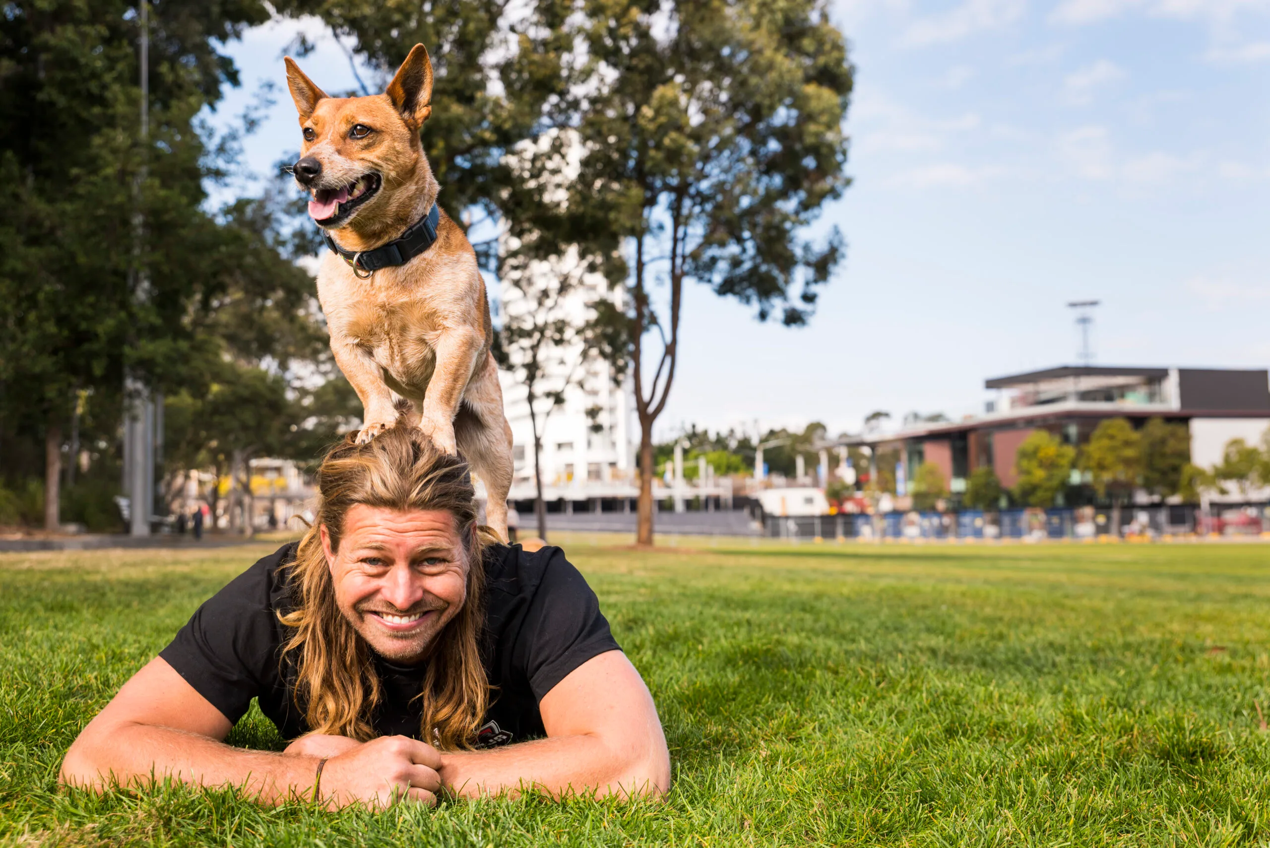 Farmer Dave Graham with his dog