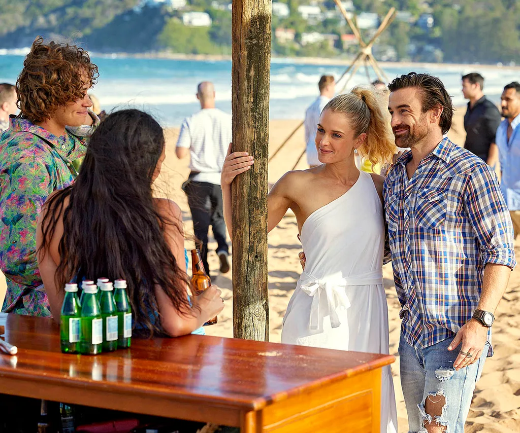 Theo (Matt Evans), Kirby (Angelina Thomson), Bree (Juliet Godwin) and Remi (Adam Rowland) gather at Cash and Eden's engagement party.