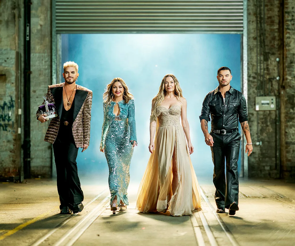 The Voice Australia coaches Adam Lambert, LeAnn Rimes, Kate Miller-Heidke and Guy Sebastian strike a pose.