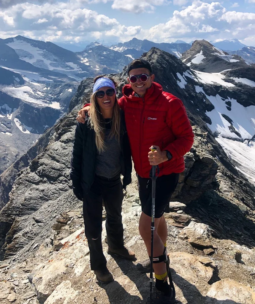 Lois and Ed climbing mountains