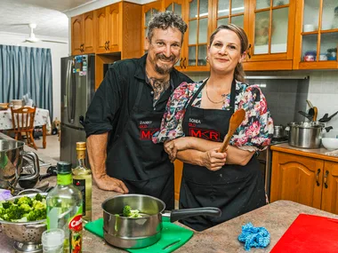 Siblings Danny and Sonia are standing in their kitchen as they prepare for their instant restaurant.