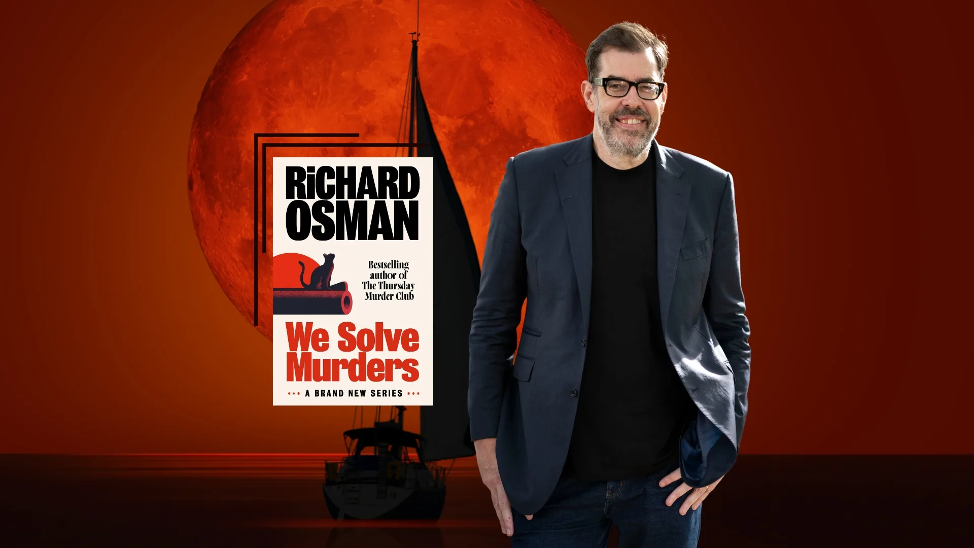 Richard Osman's new series follows a private security officer and a famous novelist as they raced around the world chased by a killer. (Image: Getty)