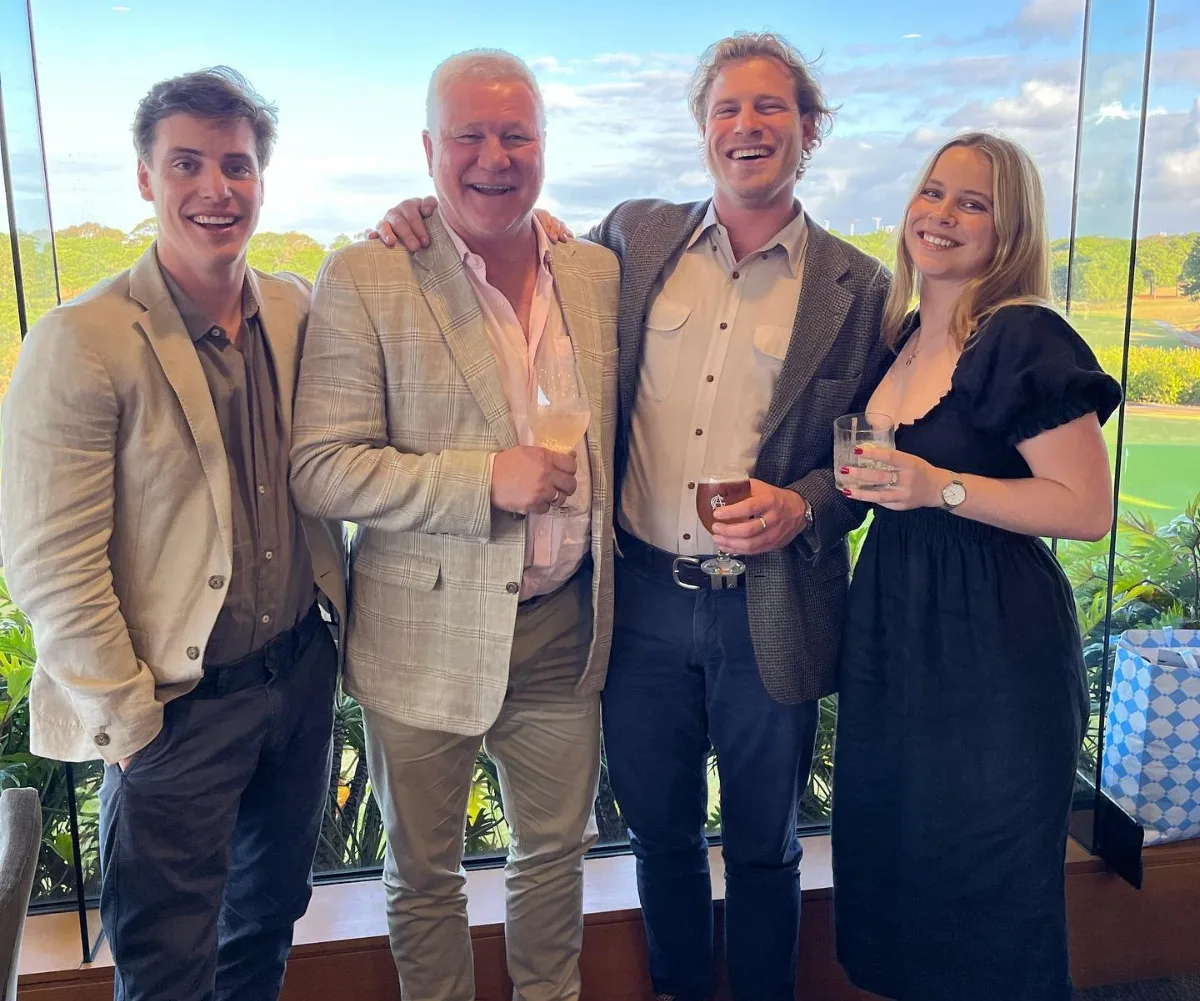 Scott Cam with his children, Charlie, Bill and Sarah.