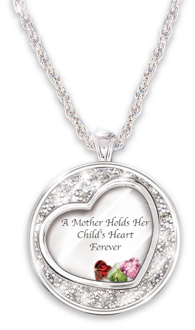 Bradford Exchange 'A Mother Holds Her Child's Heart' Birthstone Pendant