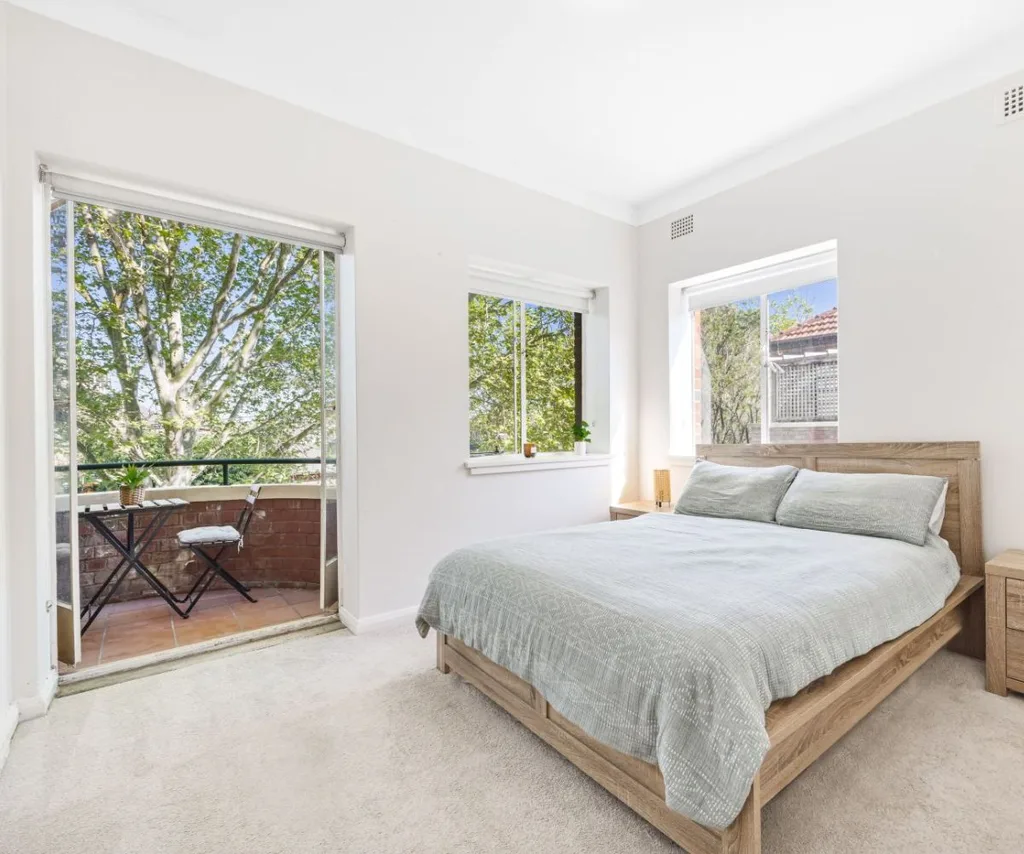 Isla Fisher's bedroom in her Sydney apartment.