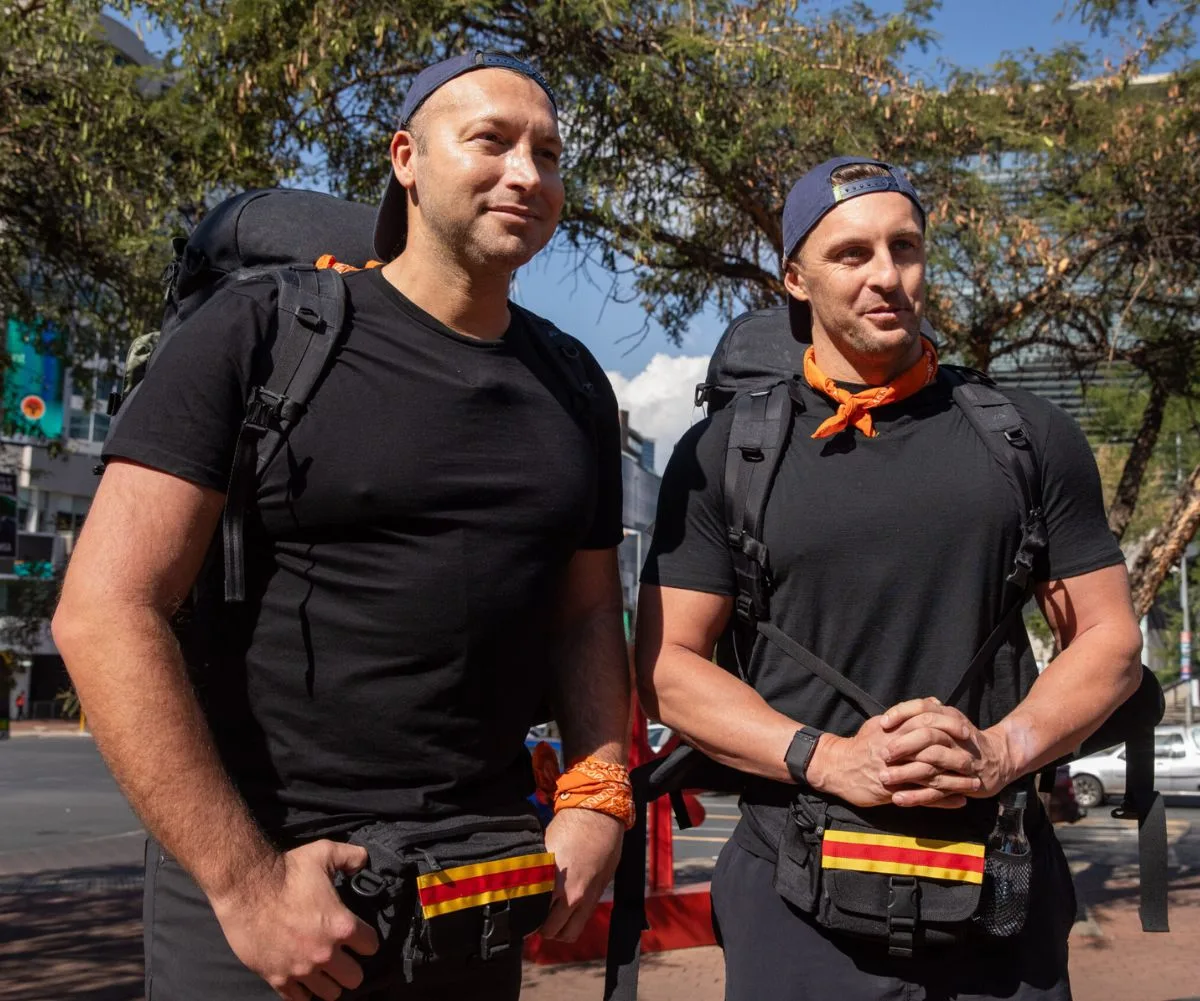 Ian Thorpe and Christian Miranda on The Amazing Race Australia 2024 Celebrity Edition.