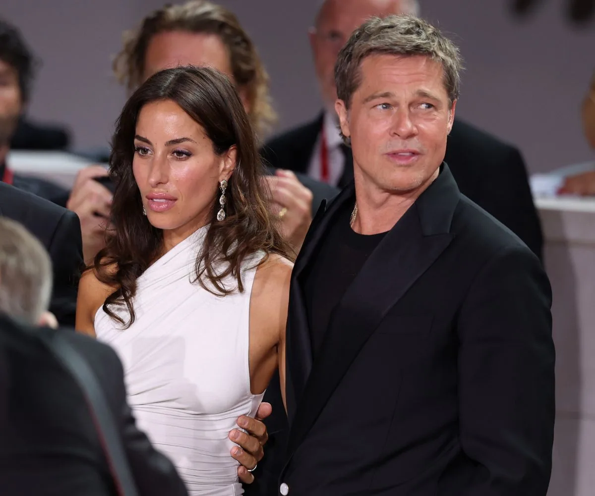 Brad Pitt and girlfriend Ines de Ramon went red carpet official in Venice.