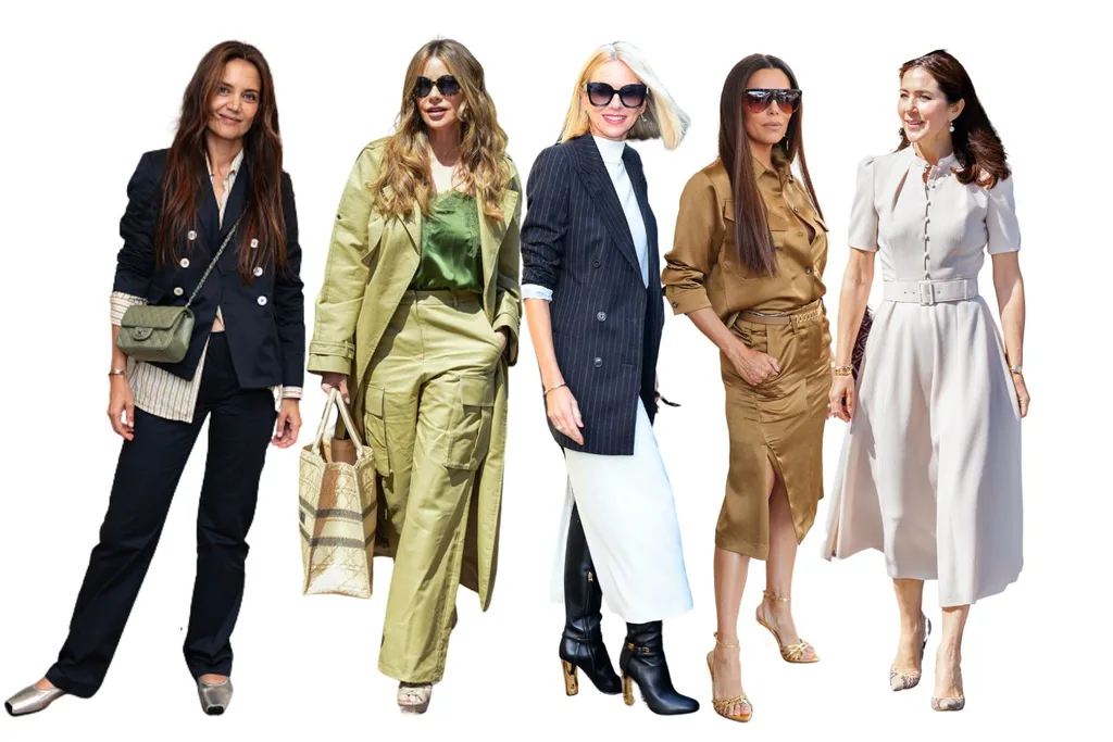 Celebrities wear utility-inspired fashion
From left to right...
Katie Homes, Sofia Vergara, Naomi Watts, Eva Longoria, Princess Mary