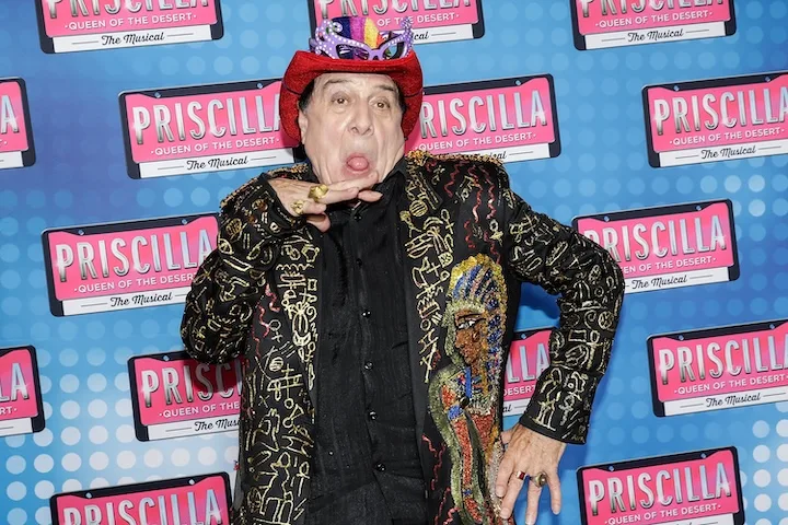 Molly Meldrum with his tongue out