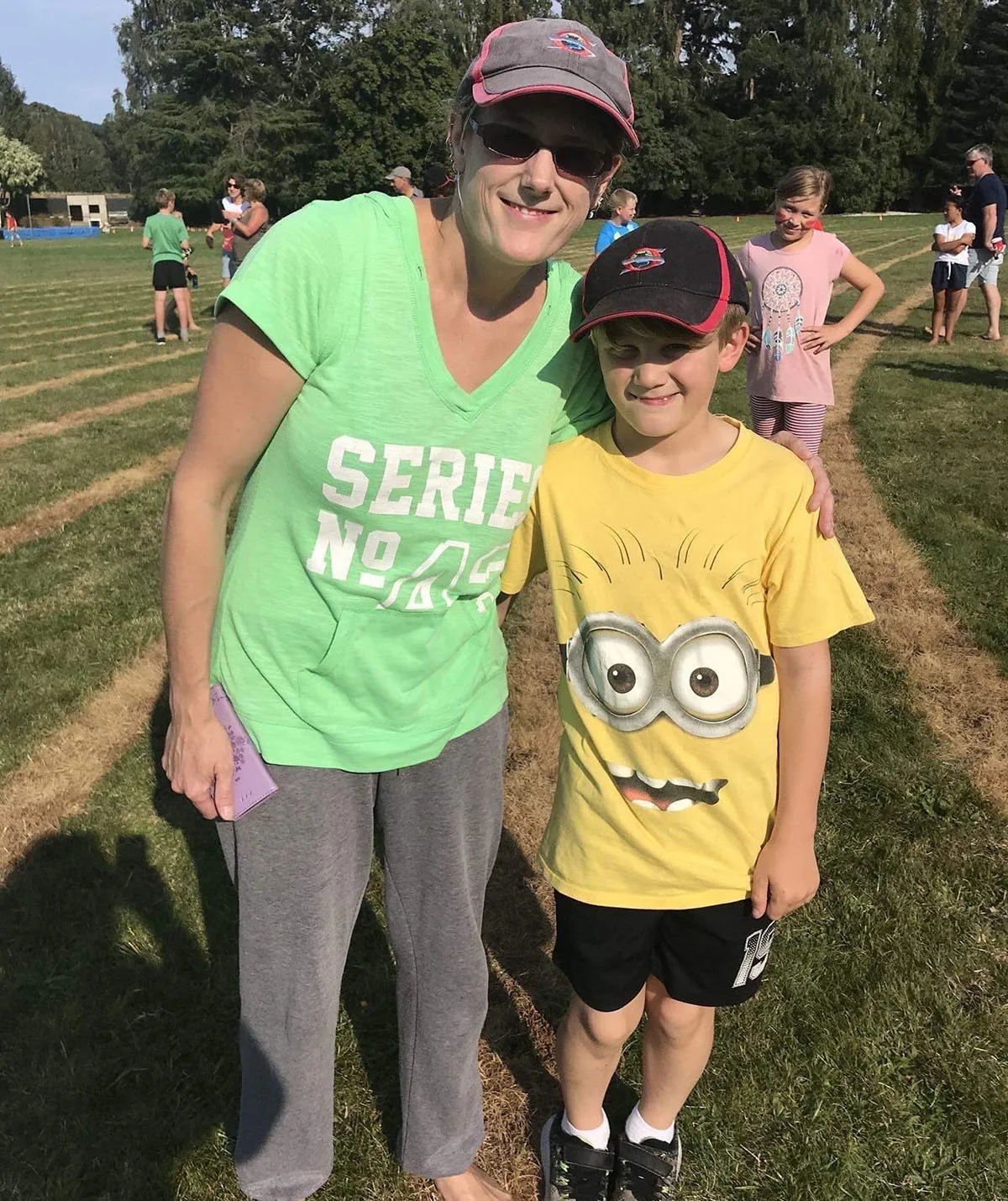 Amy Morris with her son Hunter, a caring and sensitive boy.