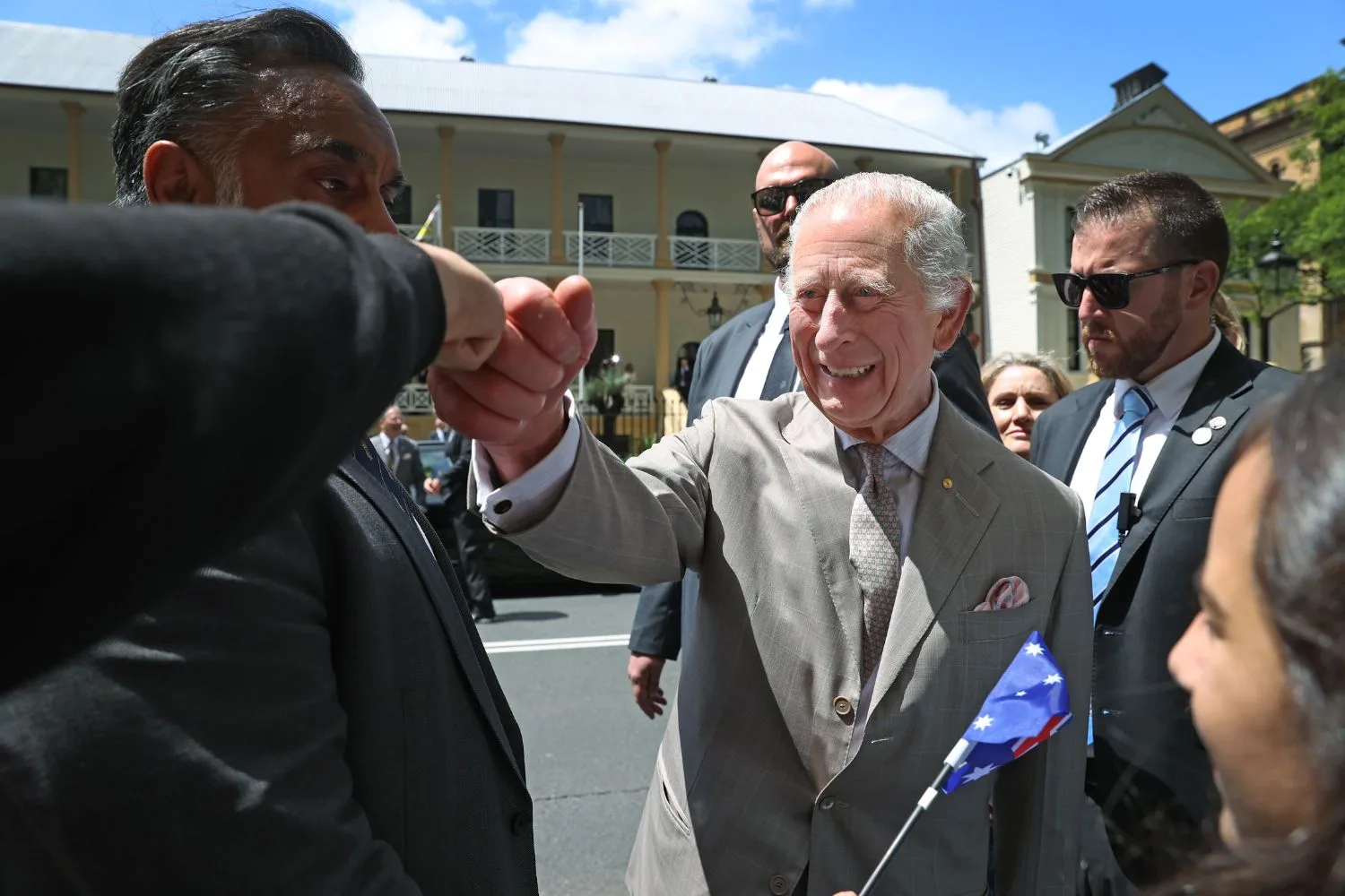 king charles fist bump