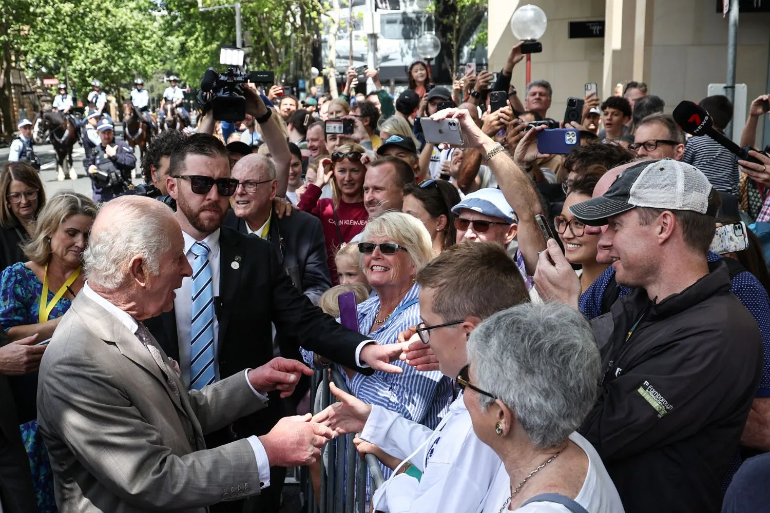 king charles with crowds