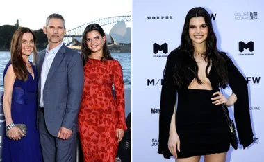 Eric Bana with wife and daughter.