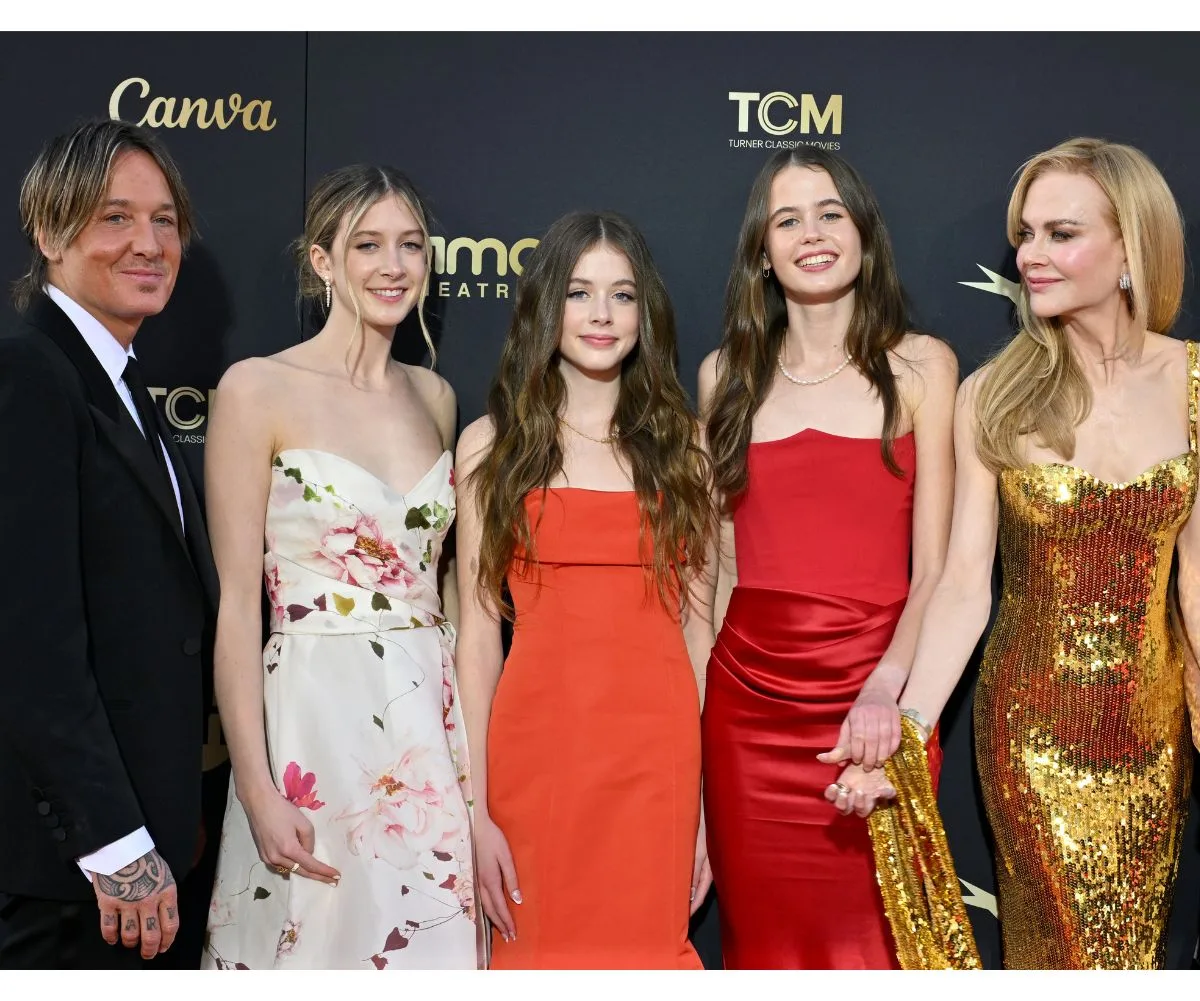 Nicole Kidman and Keith Urban with their daughters Sunday Rose and Faith Margaret.