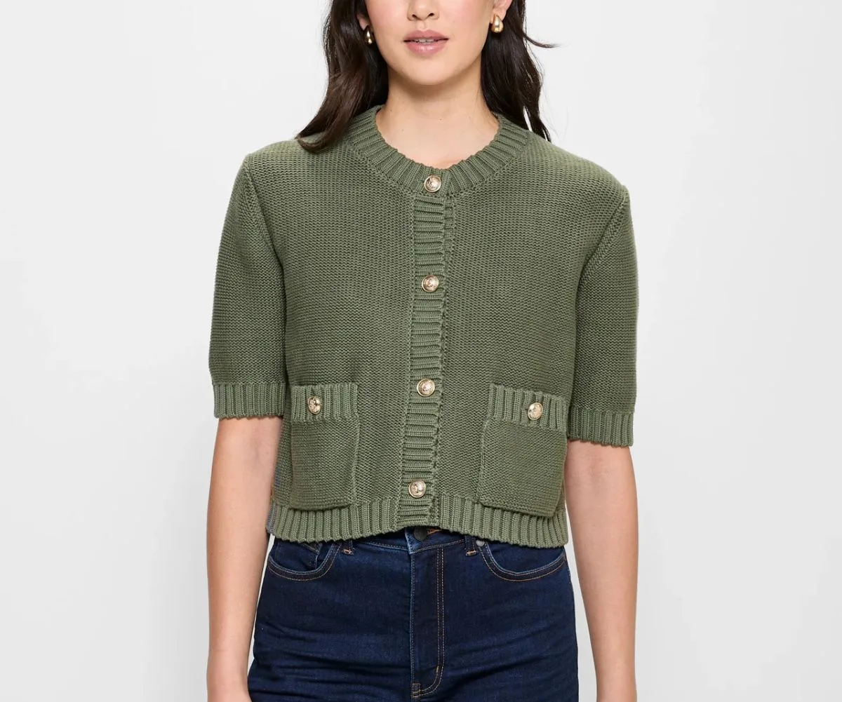 A stylish Australian Cotton Knit Cardigan featured in Target's Black Friday sales.