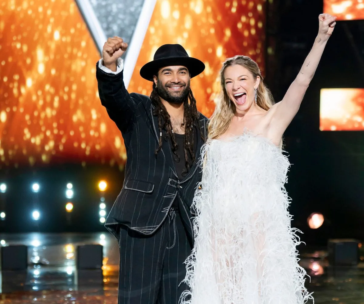 The Voice Australia 2024 winner Reuben and coach LeAnn Rimes.