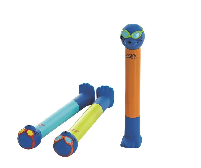 Zoggs Zoggy Dive Sticks are a colourful pool toy that helps kids learn to dive.