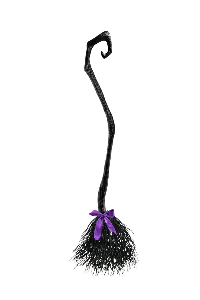JOYIN 55'' Witch Broom with Ribbons for Kids Halloween Witches Broomstick, Costume Parties, Photo Booth Accessory, Halloween Decorations