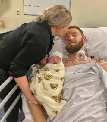 I gave birth as my fiancé fought for his life