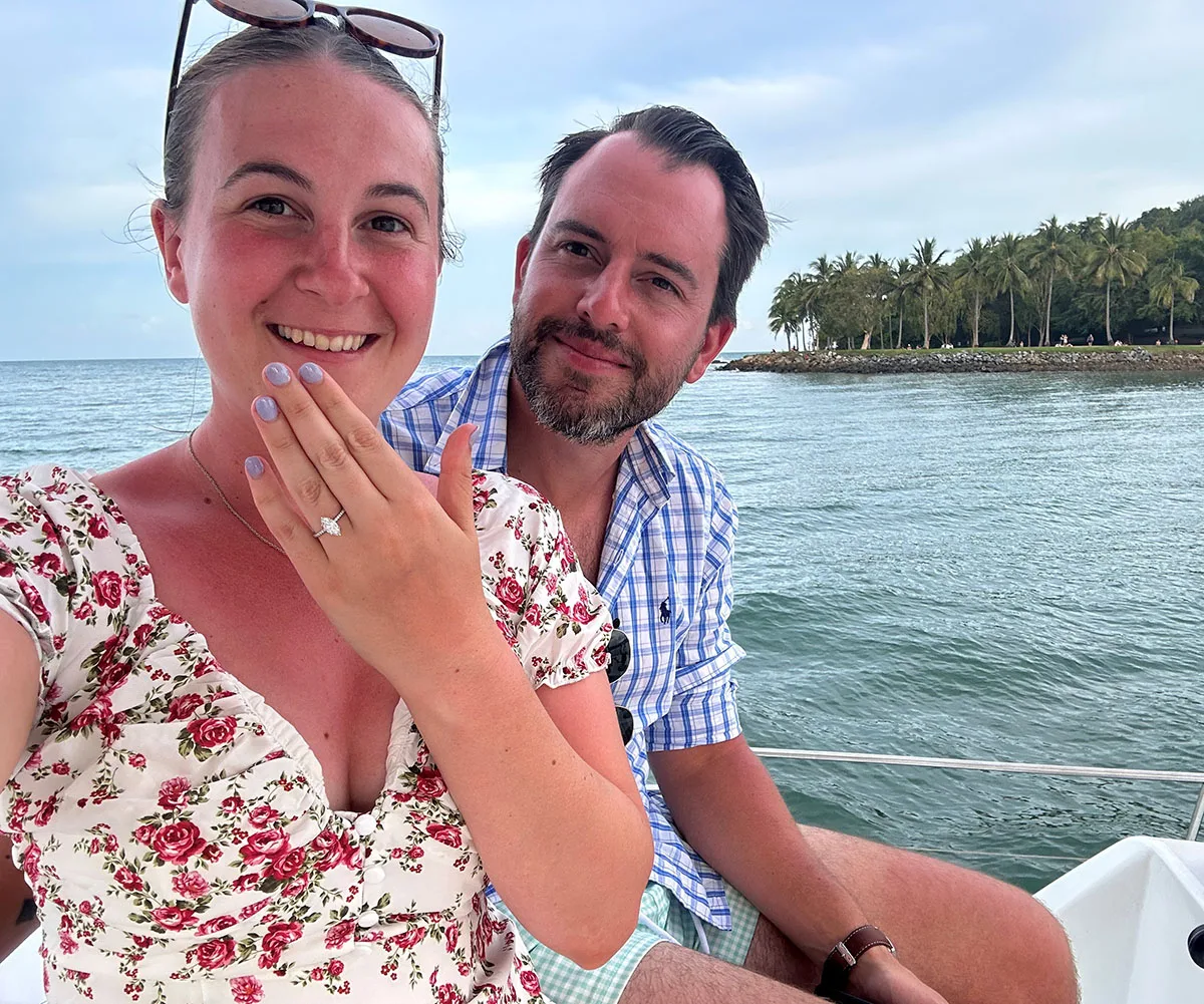 Steph Campbell with her fiance Matthew.