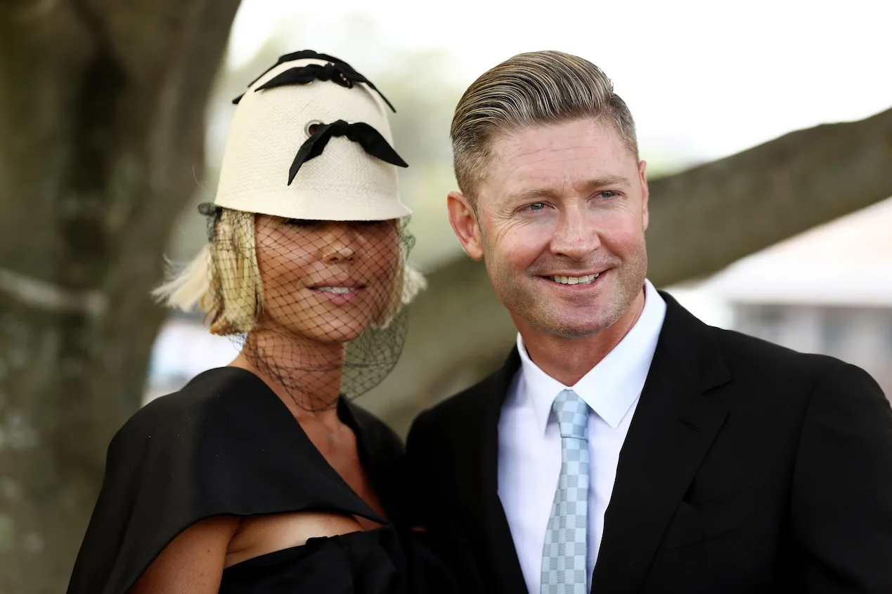 Pip Edwards and Michael Clarke