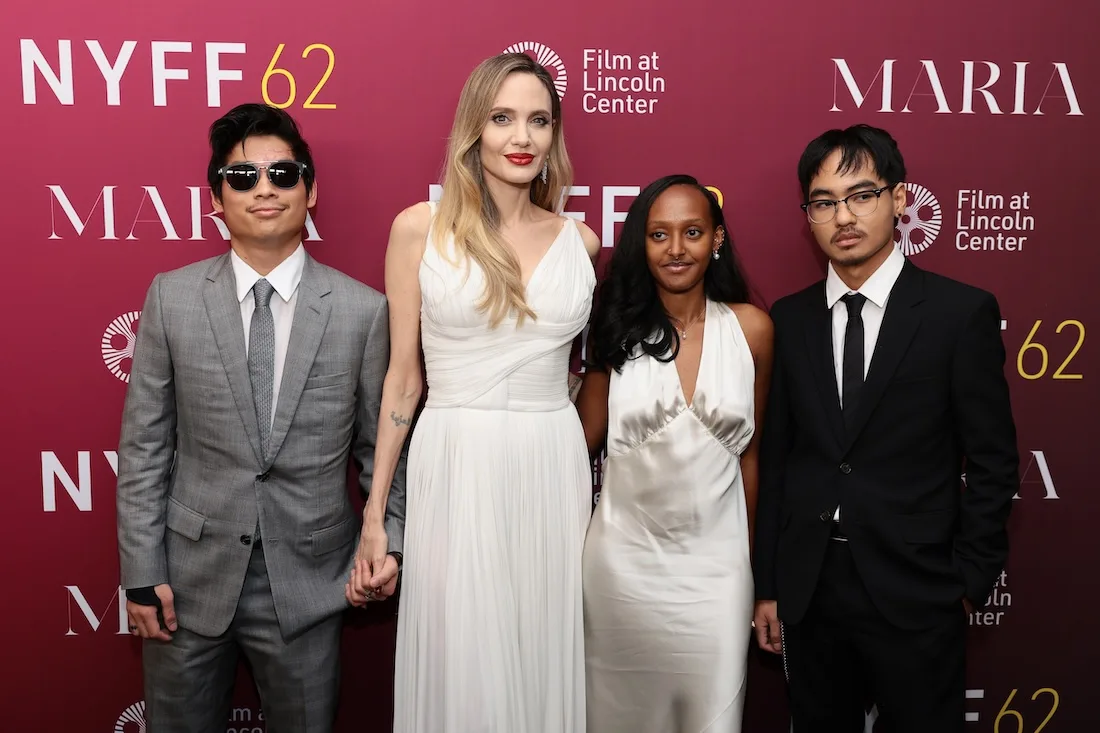 Pax, Angelina, Zahara and Maddox on the red carpet