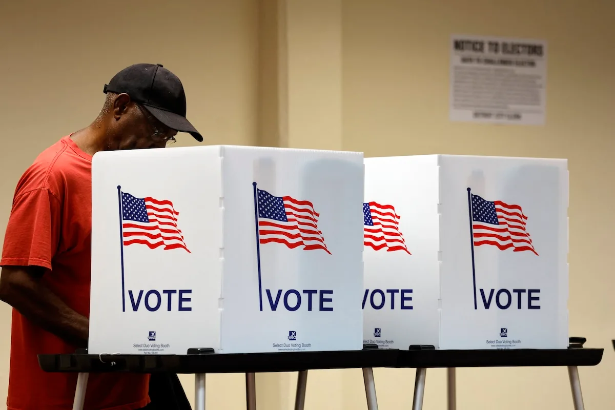 A man at the polls