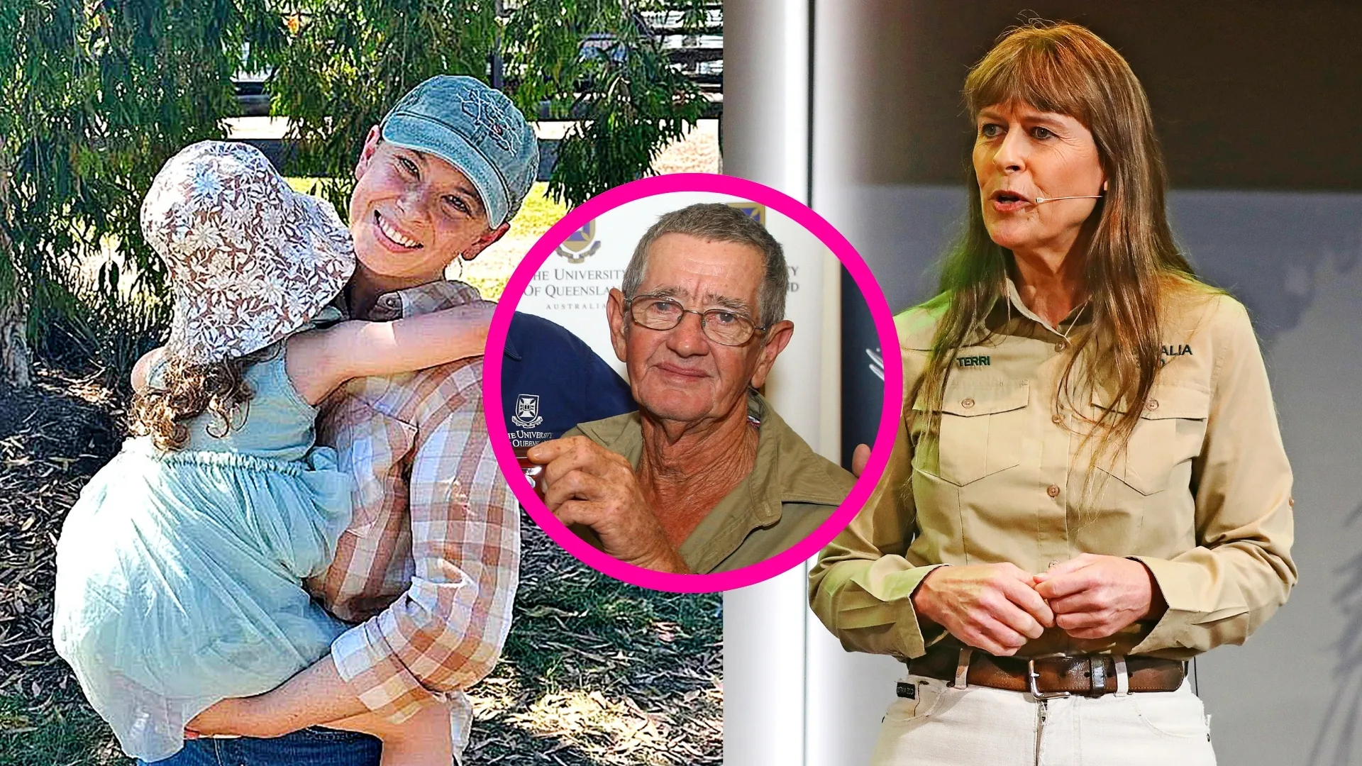 bini irwin with her daughter grace, terri irwin and bob senior