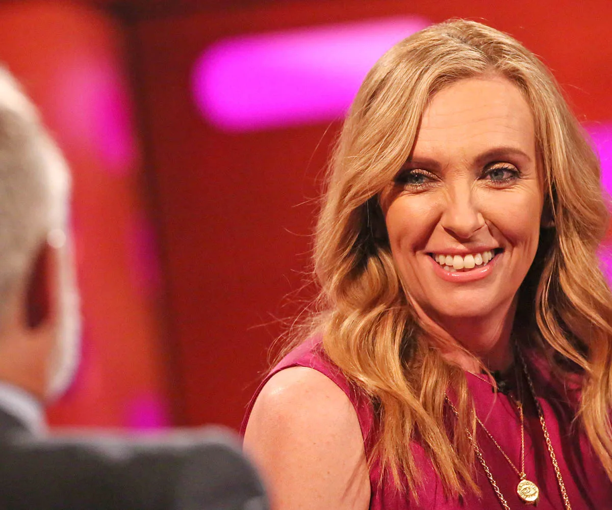 Toni Collette being interviewed by Graham Norton on his chat show. 