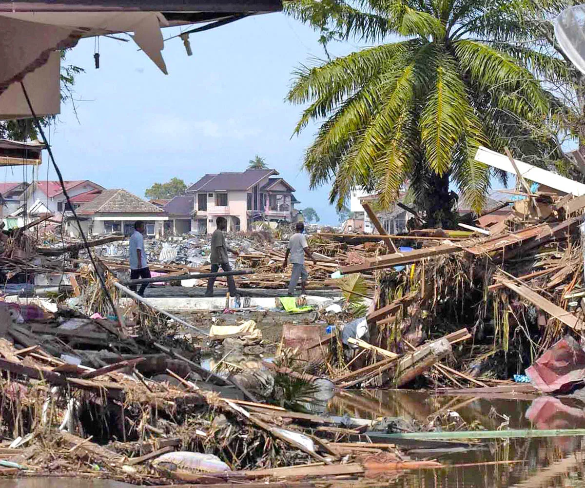 Banda Aceh in Sumatra was devastated after the tsunami.