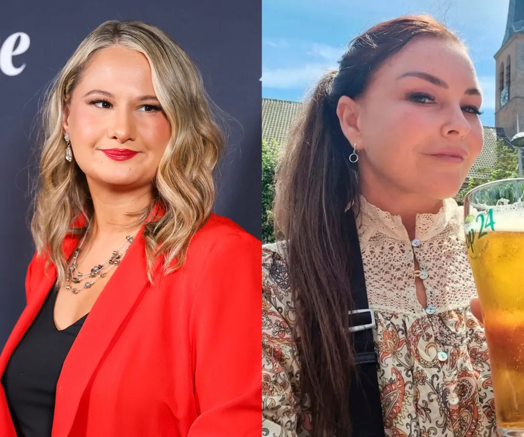 A woman with blonde hair and a red jacket is on the left and a brown haired woman with hair tied back is on the right.