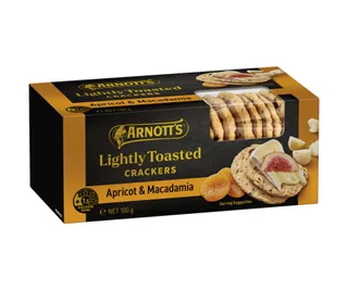 Arnott’s Lightly Toasted Crackers Apricot & Macadamia