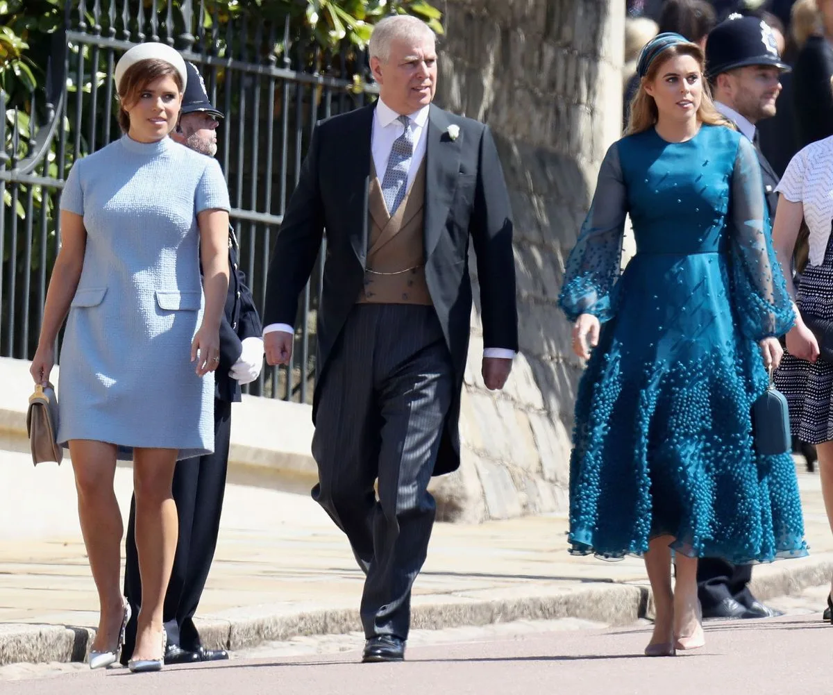 Prince Andrew with daughters Princess Beatrice and Princess Eugenie