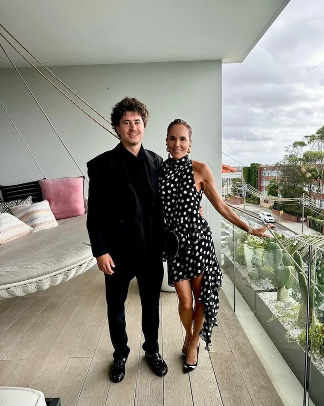 Pip Edwards and son Justice