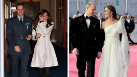 Kate Middleton and Prince William as a young couple and in a recent image