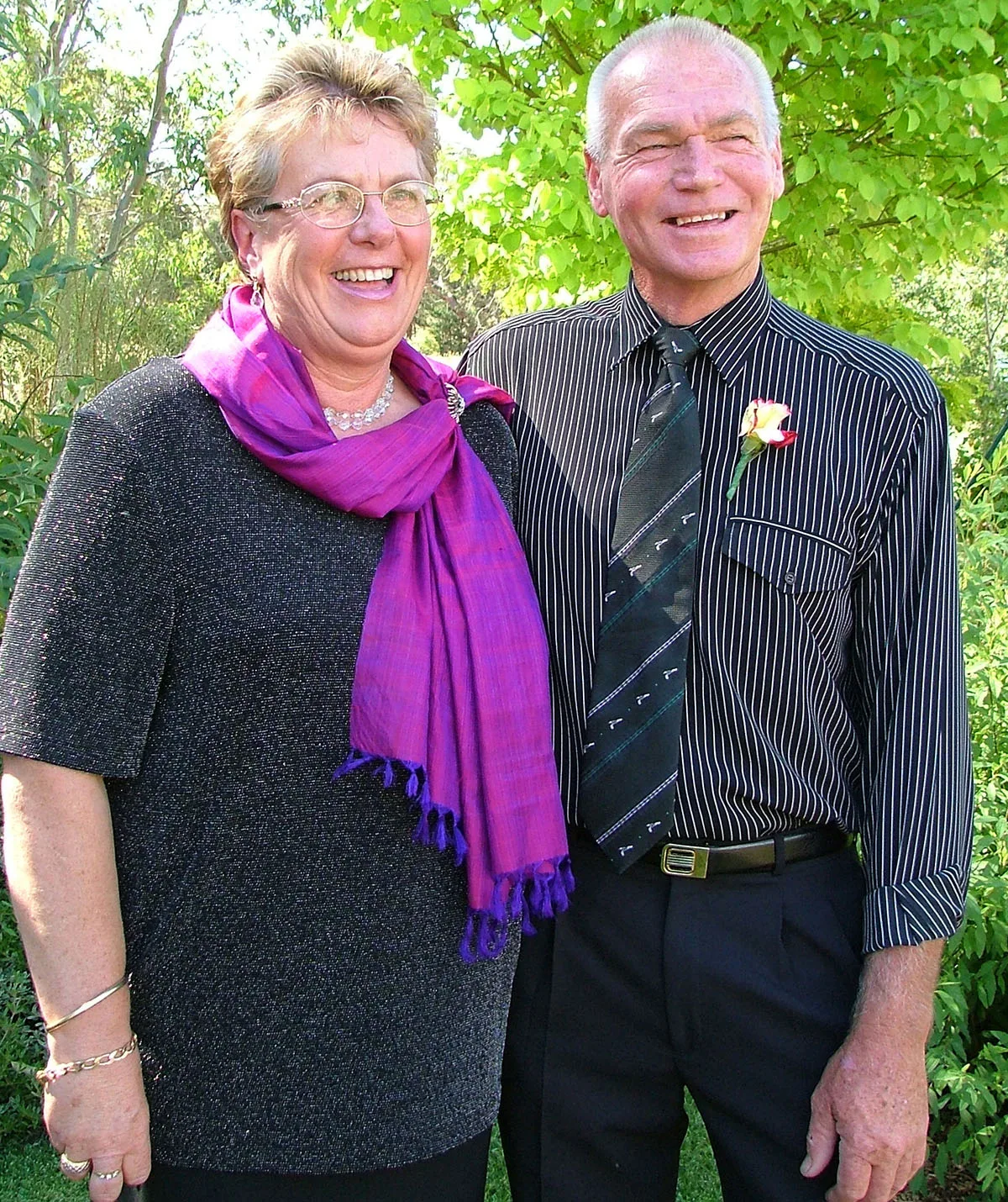 Cathy Megson-McAllister and her husband Barry on their wedding day.