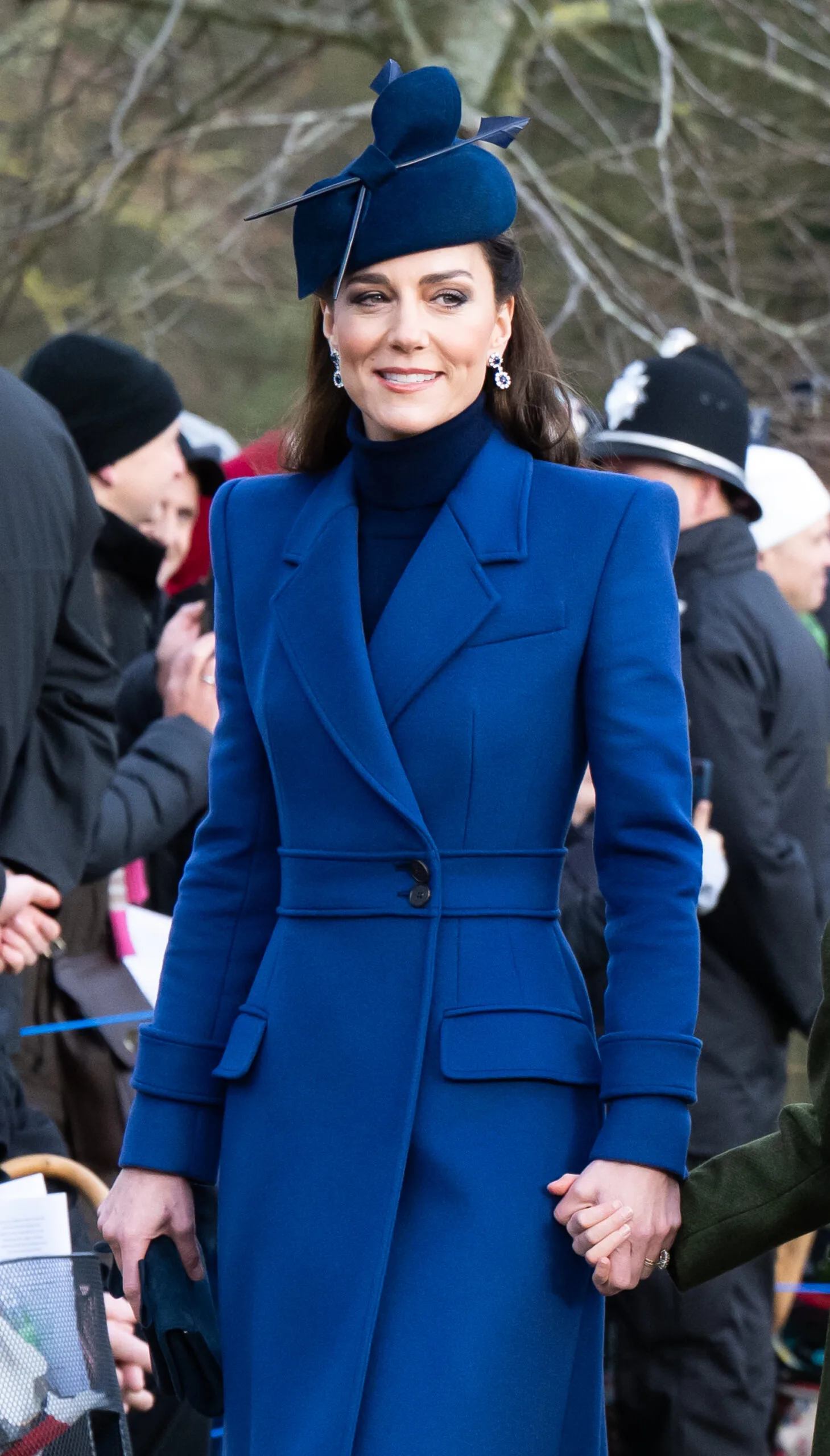 Kate Middleton in blue coat