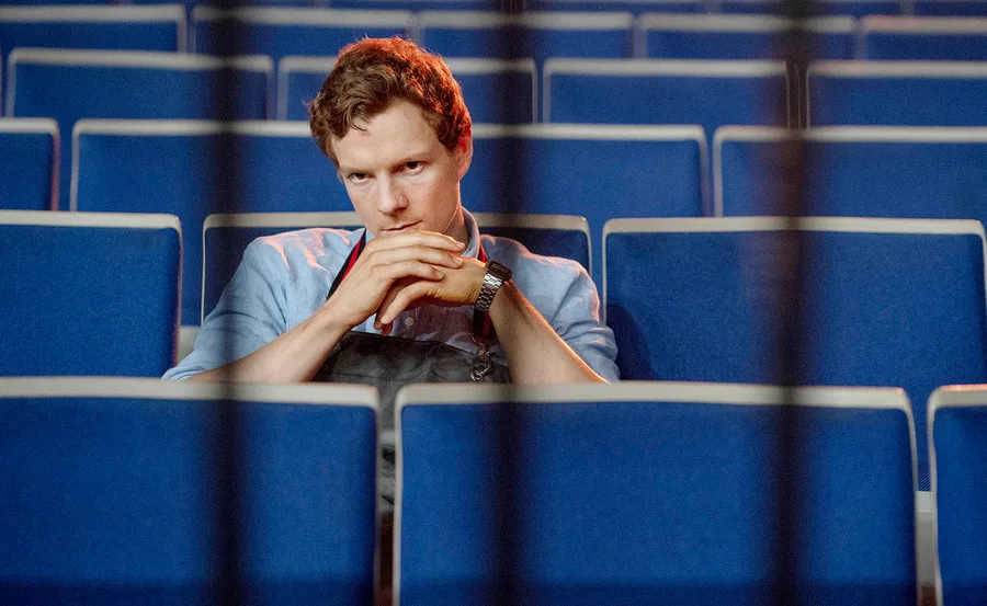 Patrick Gibson poses as Dexter in a still from Dexter: Original Sin