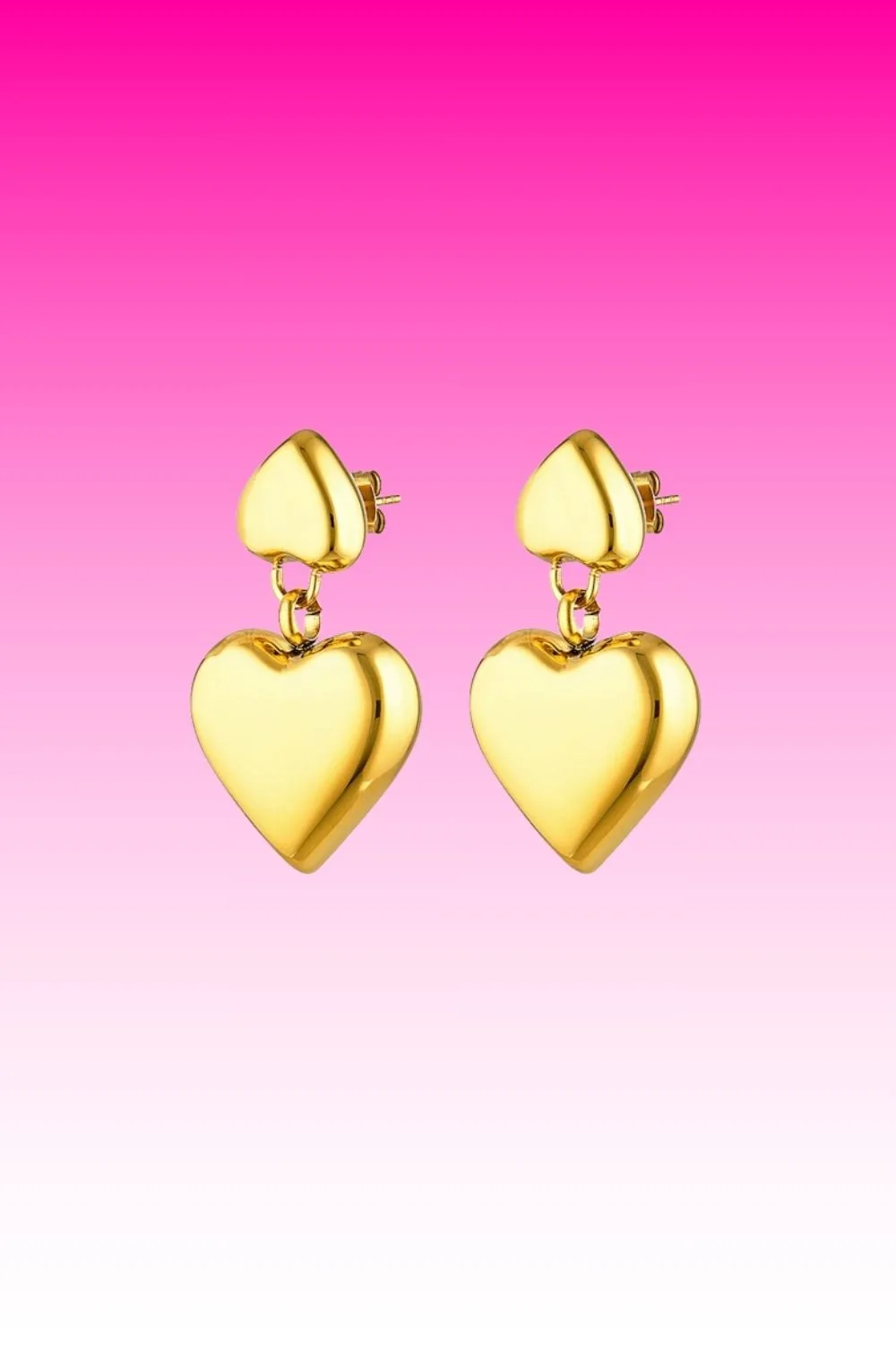 Gold heart earrings