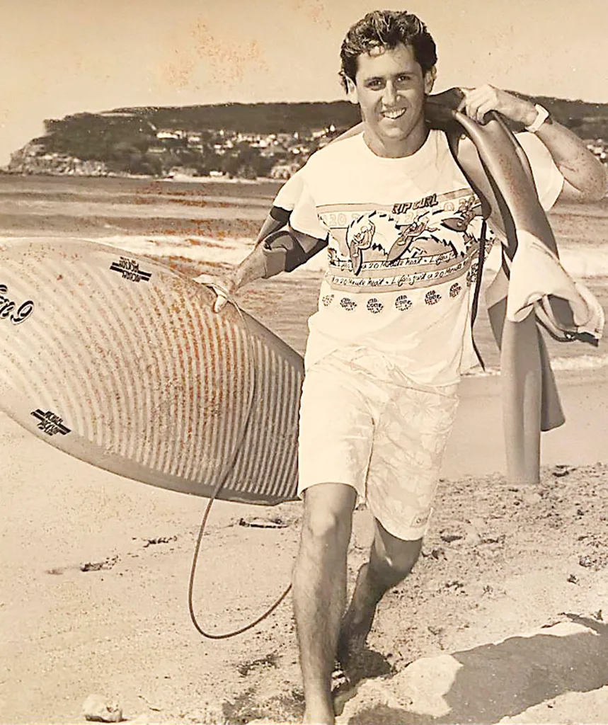 Surf-loving Larry at the beach in 1987.