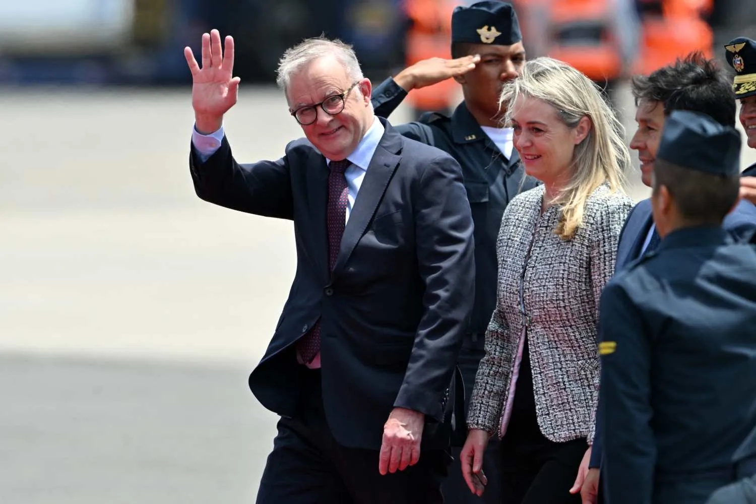 Anthony Albanese and Jodie Haydon