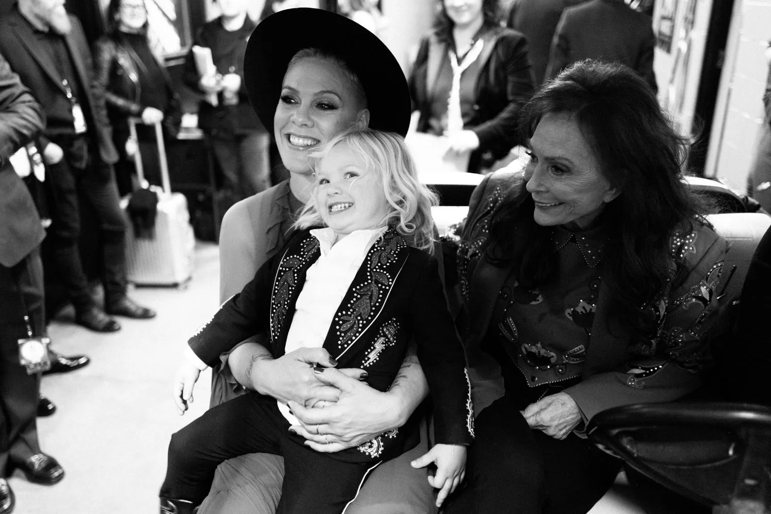 Pink with son Jameson and Loretta Lynn