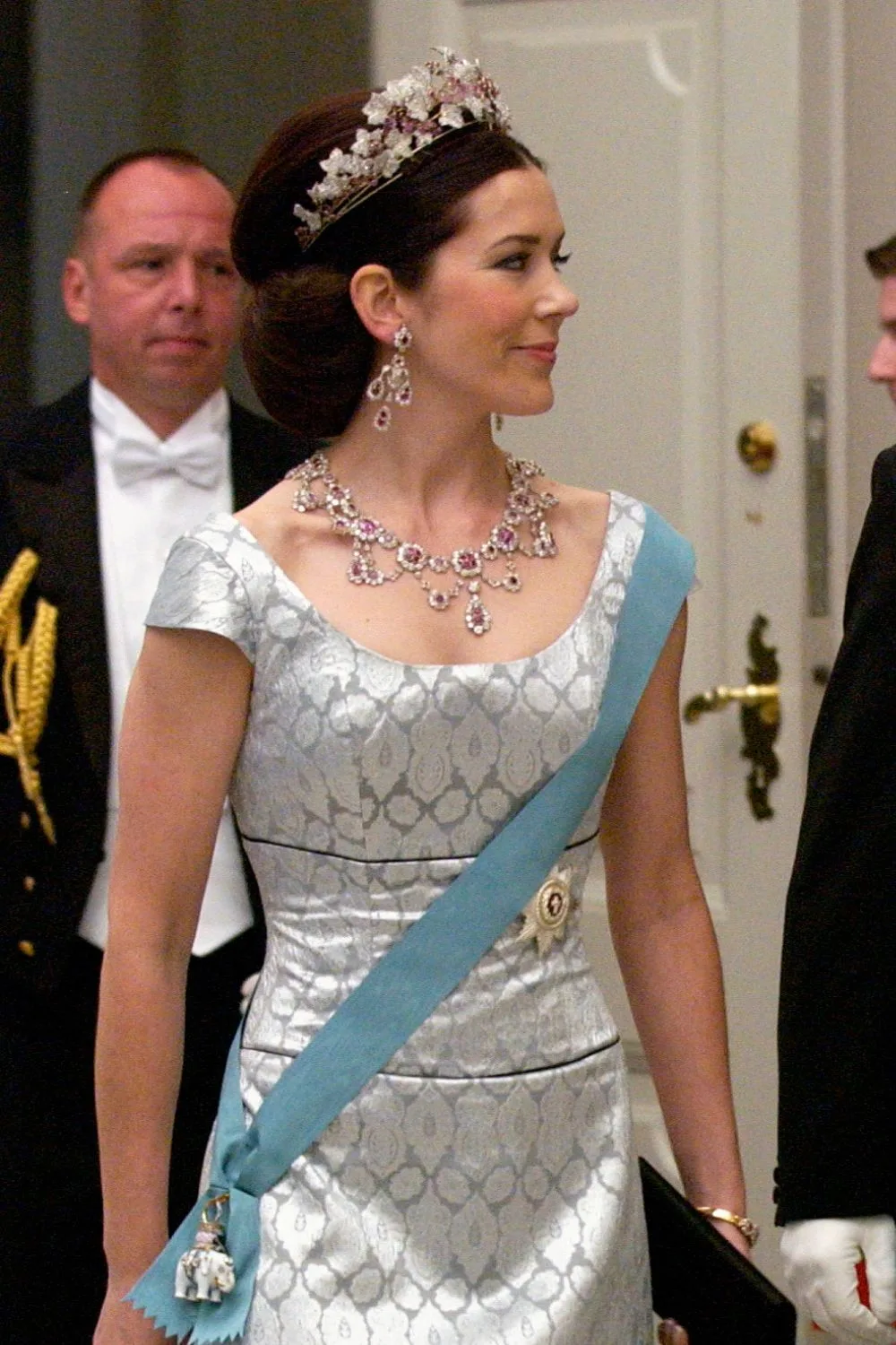 Queen Mary with tiara and necklace in 2004