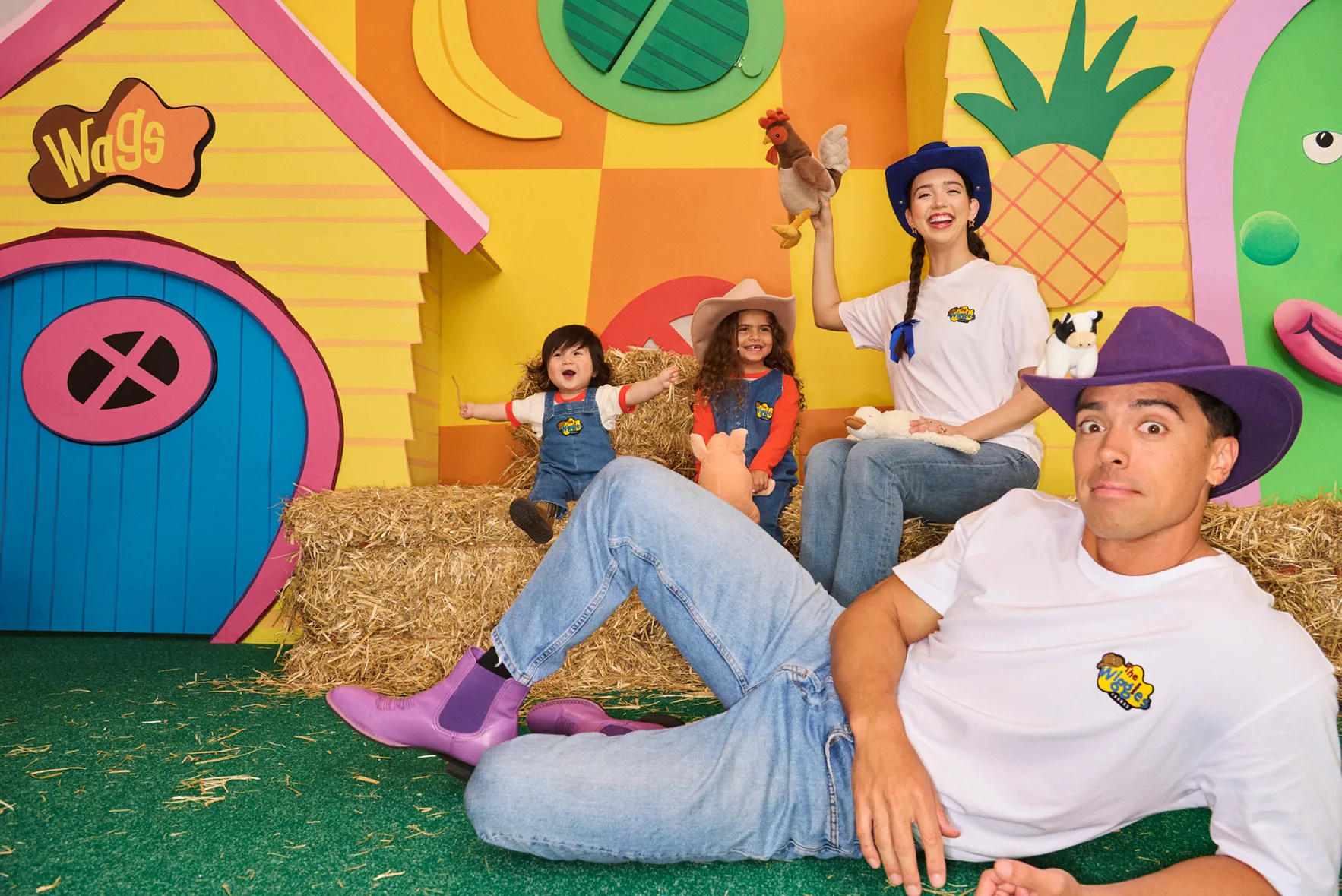 The Wiggles with their kids