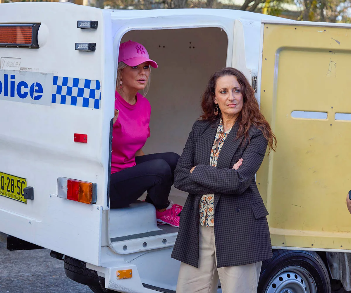 Marilyn (Emily Symons) and Roo (Georgie Parker) run afoul of the law.